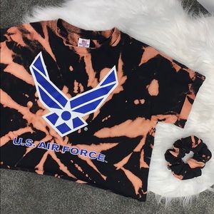 CROP TOP w/ MATCHING SCRUNCHIE SET (USAF)